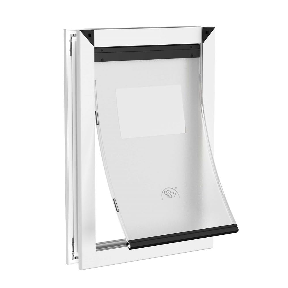 Aluminum Medium Dog Door For Door, Doggie Door With Double Magnetic Flaps, Two Sliding Lock Panels Included, Pet Door For Dogs A
