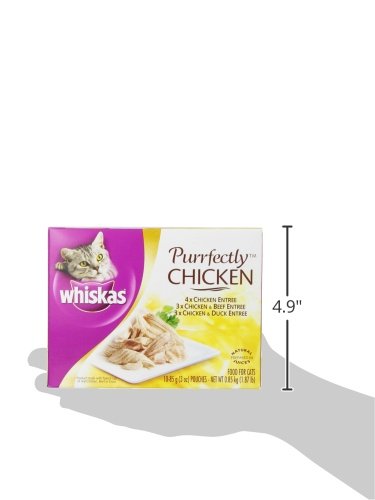 WHISKAS PURRFECTLY Chicken Variety Pack Wet Adult Cat Food 3 Ounces (Four 10-Count Boxes)