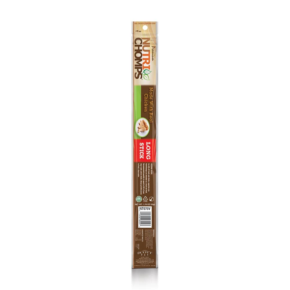 Nutri Chomps Chicken Wrapped Long Stick Dog Treat - 15 Inch - 1 Count