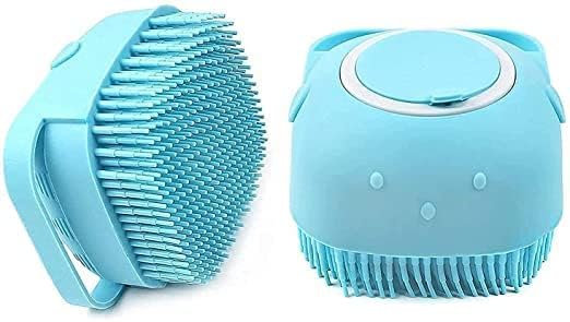 Schmick Pet Bath Brush With Automatic Liquid Dispenser  Gentle Bristles For Dogs And Cats