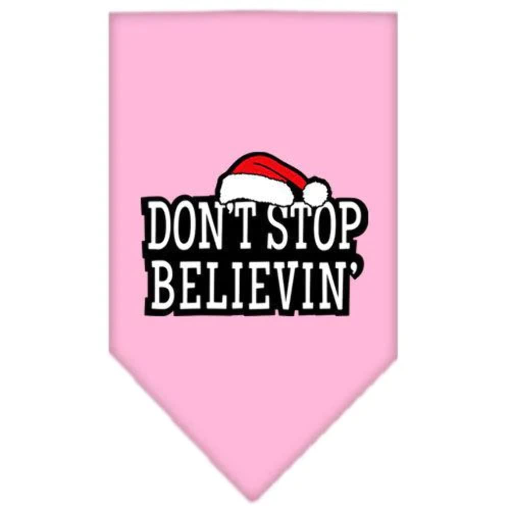 Mirage Pet Products Dont Stop Believing Screen Print Bandana for Pets, Large, Black