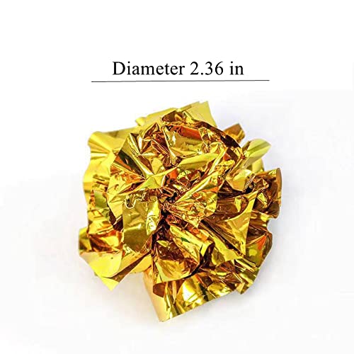 Ismarten 12 Packs Crinkle Balls Cat Toys For Indoor Cats, Lightweight Shiny Crinkle Paper Ball For Kitten (Random Color) (2.36 I