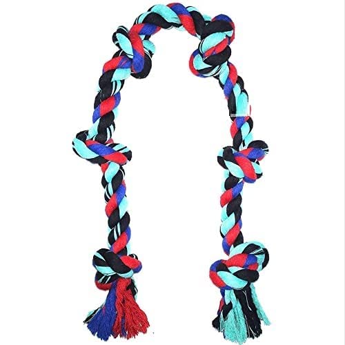 Dog Trust 6 Knots Cotton Rope Chew Toy 6 Knot For Medium To Adult Dogs 30 Inch Long  Extra Durable Indestructible Toy For Aggre