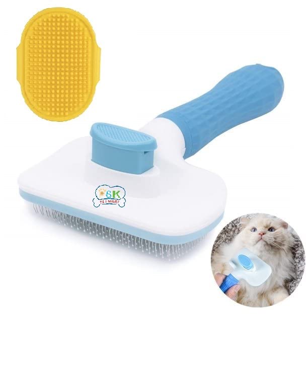 PSK PET MART Slicker Pet Grooming Brush for Dogs & Cats with Long or Short Hair  Gently Removes Loose Undercoat, Mats, Tangled 