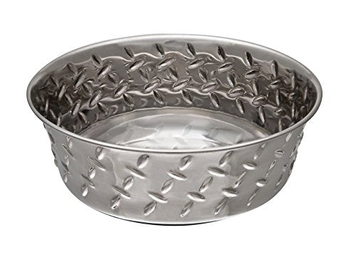 Bulk Buy: Loving Pets Products (2-Pack) Ruff N Tuff 1 Quart Diamond Plate Bowl W/Non Skid Bottom Lp7255