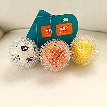 Pups&Pets Large Size Spiked Hard Squeeze Squeak Ball Dog Toy 1 Pcs