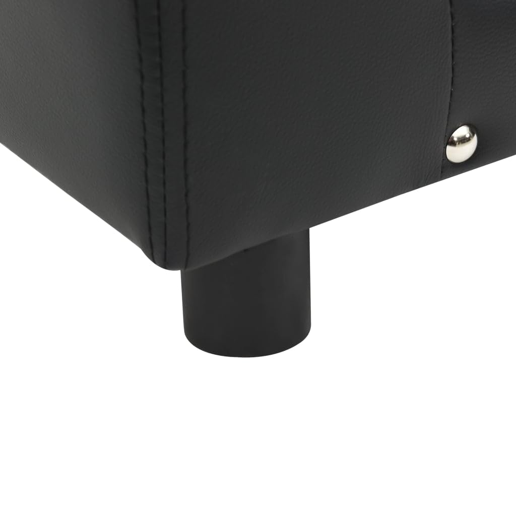 vidaXL Dog Sofa Black 31.9&quot;x16.9&quot;x12.2&quot; Plush and Faux Leather