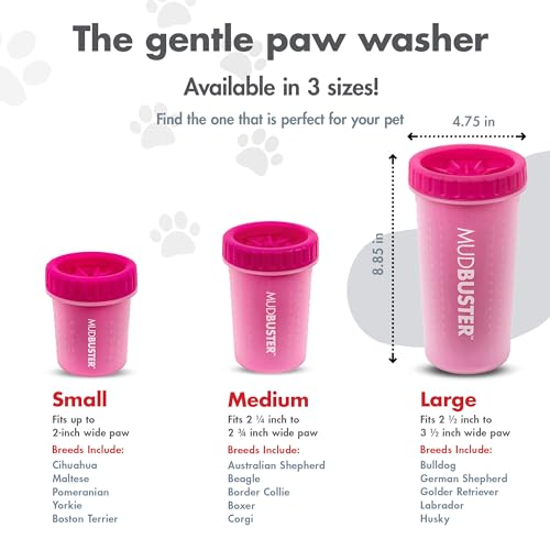 Dexas Mudbuster Portable Dog Paw Cleaner, Pink Large Pet Supplies And Accessories