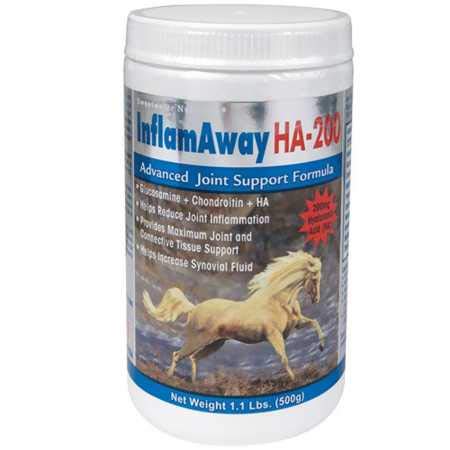 InflamAway HA-200 Equine Joint Support Supplement 1.1lb with 200mg Hyaluronic Acid, Glucosamine HCl, Chondroitin Sulfate, MSM, a