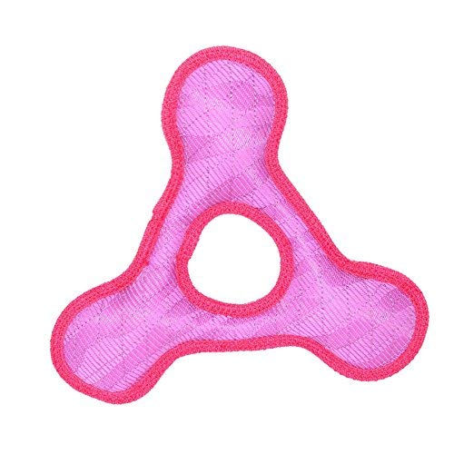 Duraforce-Durable Woven Fiber-Triangle Ring-Squeakers-Multiple Layers. Made Durable, Strong & Tough. Interactive Play Dog Toy (T
