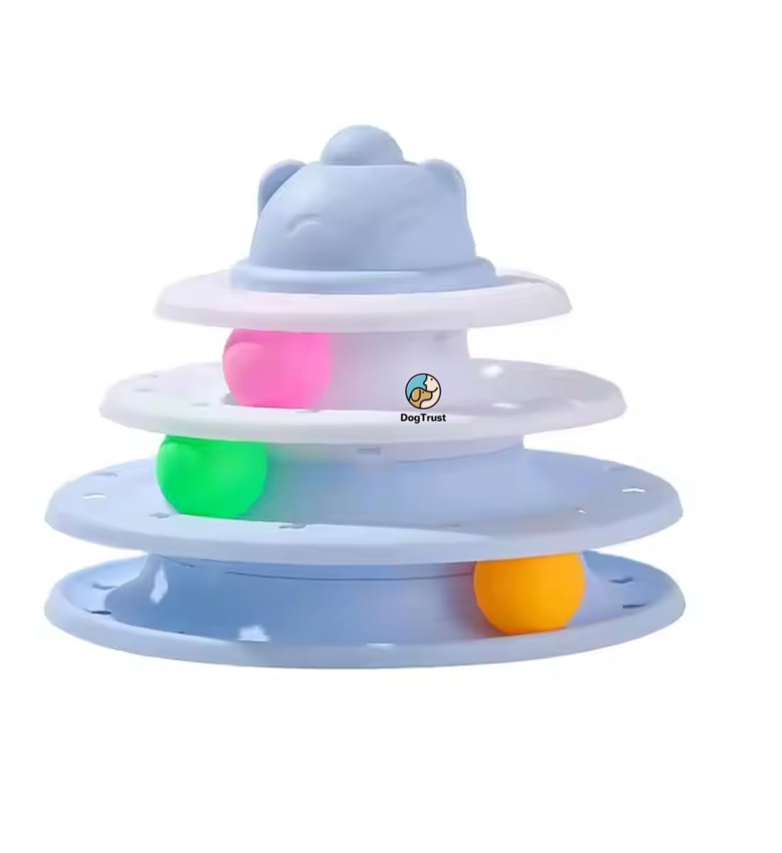 Dog Trust Interactive Cat Toy Tower With 3 Rolling Ball Layers  Durable And Fun Track System To Stimulate Feline Curiosity And 