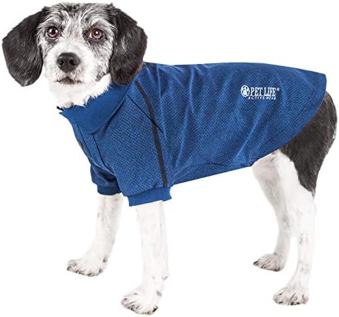 Pet Life  Active Furflexed Relaxstretch Wickproof Performance Dog Polo Tshirt, Navy  Xsmall