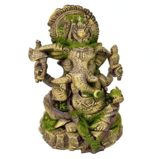Blue Ribbon Pet Products 006159 Exotic Environments Ganesha Statue With Moss