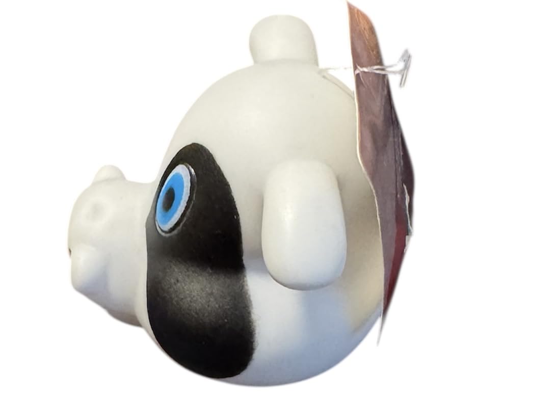 Martin Organics Squeaky Cow Design Dog Fun, White and Black, Rubber Chew Fun for Dogs