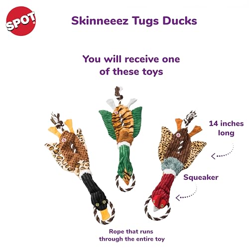 Spot Ducks Mini Skinneeez Tugs Stuffingless Dog Toy, 14'', 1Piece/ Style May Vary, Assorted (54181)