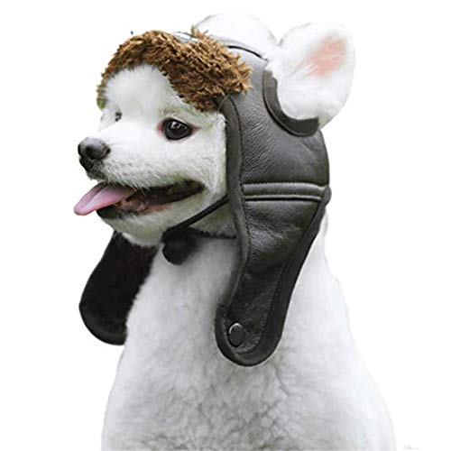 Leconpet Dog Aviator Hat, Dog Winter Pilot Hat With Ear Flaps For Cold Weather (Xl, Brown)