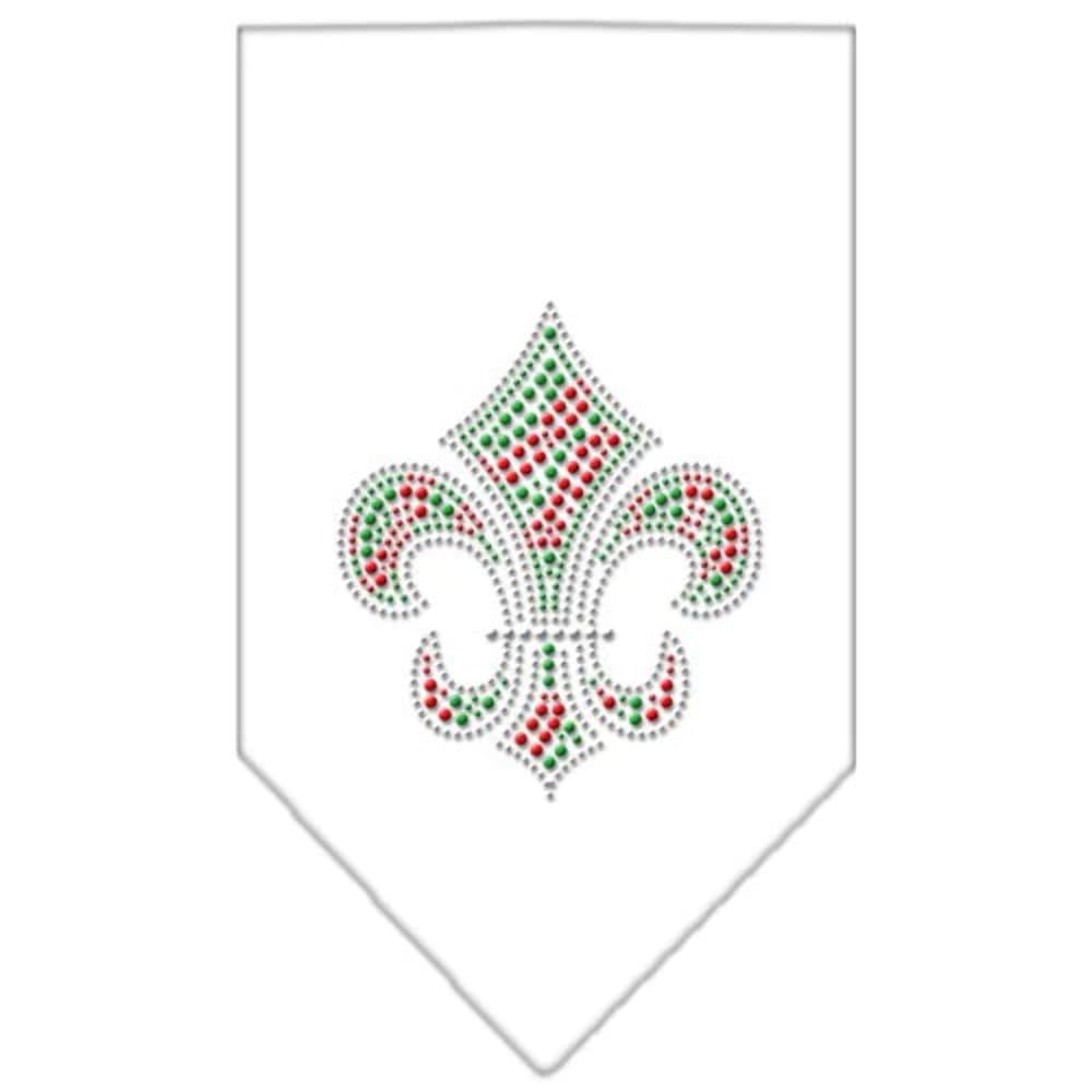 Mirage Pet Products Christmas Fleur De Lis Rhinestone Bandana, Large, Cocoa