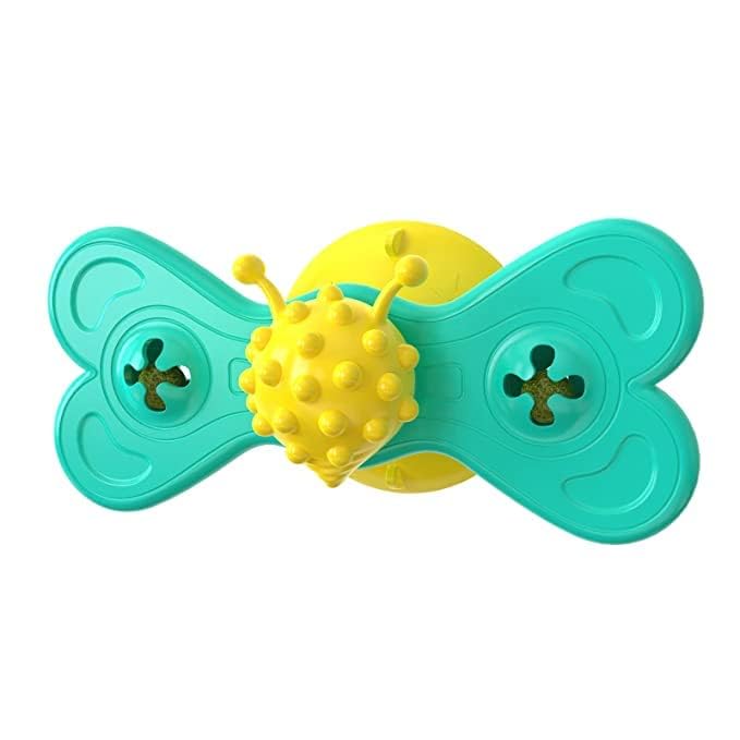 Chumspet Durable Spinning Butterfly Cat Teaser Toy With 2 Catnip Balls | Non Toxic Plastic Interactive Turntable Toy For Cats & 