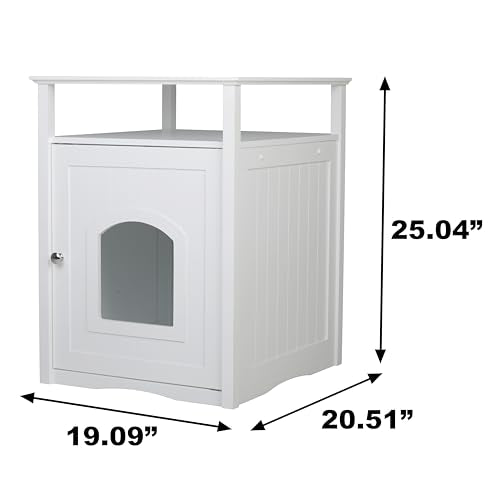 Merry Pet Cat Washroom/Night Stand Pet House, White