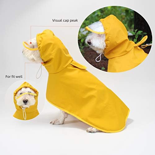 Petmolico Dog Raincoat Waterproof Ponch With Hoodie Adjustable Rain Jacket For Schnauzer,Beagles,French Bulldog,Mini Pinchers(Xl