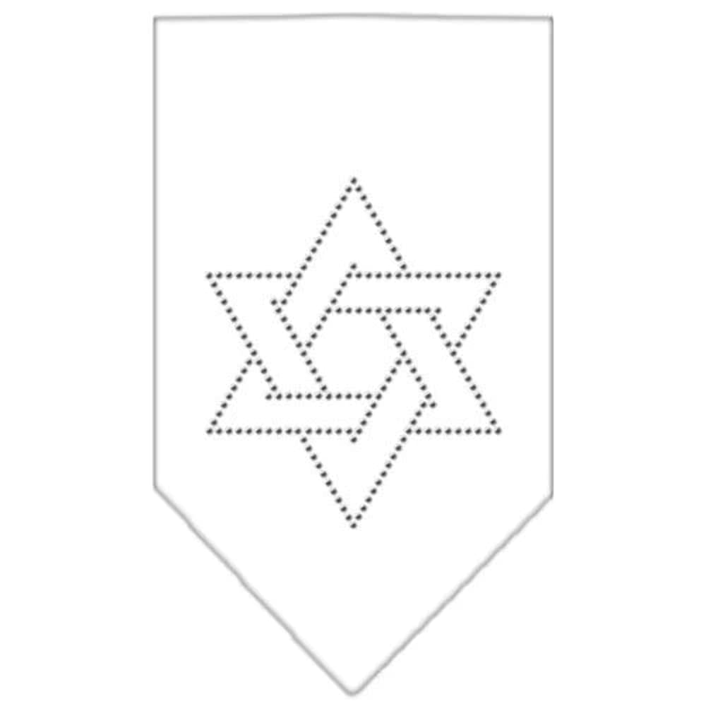 Mirage Pet Products Star of David Rhinestone Bandana, Large, White