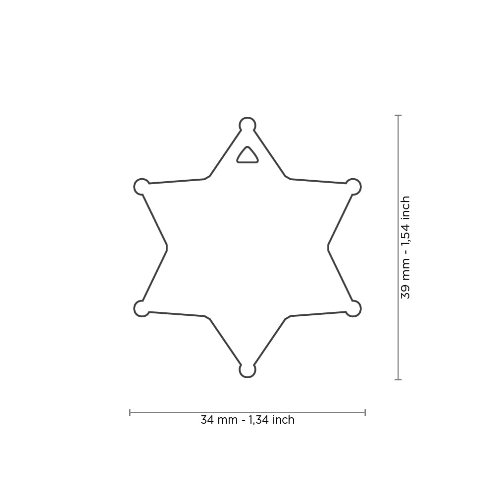 Myfamily Personalized Pet Id Tag Made In Italy, Sheriff, Free Engraving, English Brass, Bronx Collection