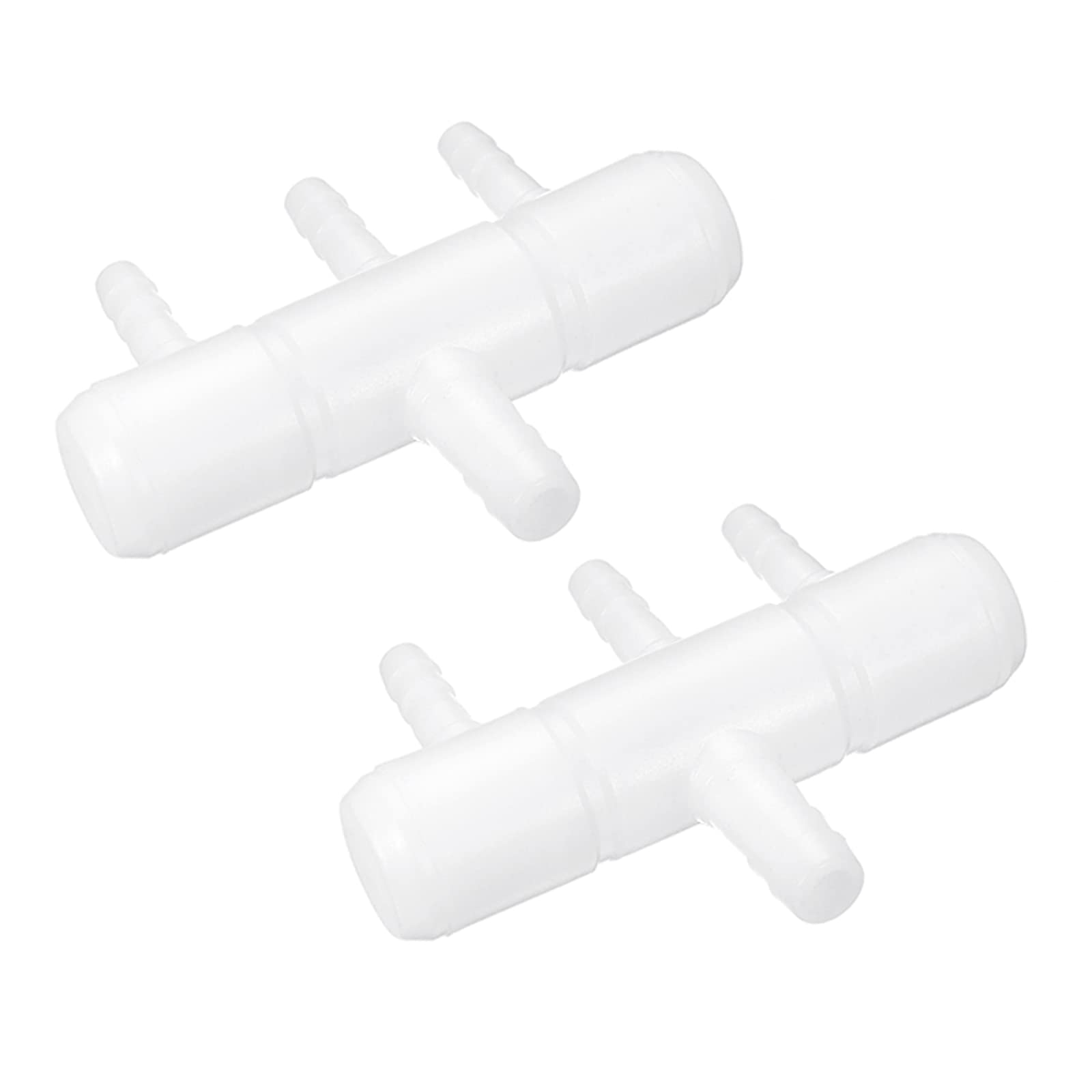 uxcell 2Pcs 8mm to 5.5mm 3 Ways Air Line Tubing Splitter Connector Fish Tank Oxygen Pipe Air Tubing Adapter for Aquarium, White