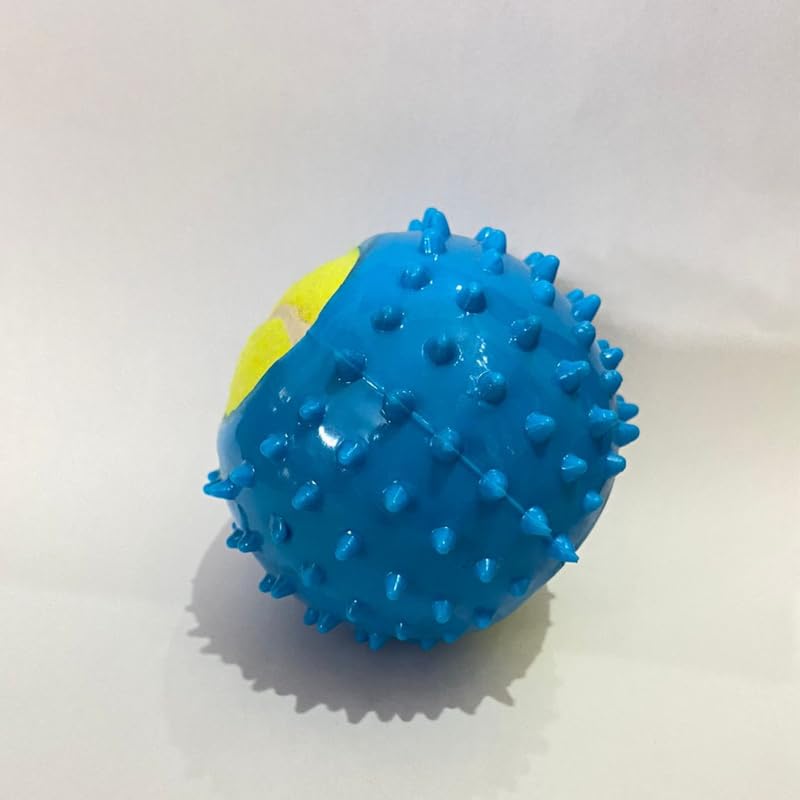 Bohobark Puppy Spike Rubber Squeaky Ball Dog Toy 2 In One Ball Rubber Small To Medium Dogs & Puppy | Durable Pack1