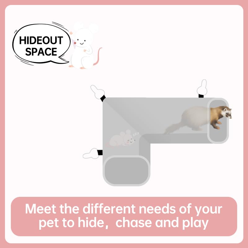 Rat Ferret Hammock Toys Cage Accessories, Guinea Pig Hideout Tunnel, Warm Bed For Rat Ferret Guinea Pig Sleep Hide And Play (3.R