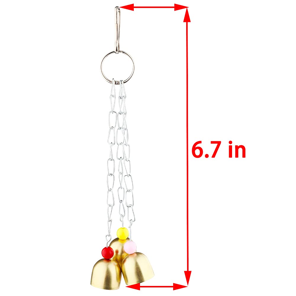 Vturboway 2 Pack Pet Parrot Bell Toy Bird Chewing Toy Stainless Steel Hanging Bells For Bird Parrot Conure Cockatoo Macaw Africa