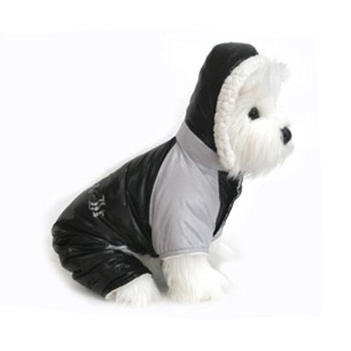 Dog Coat - 'Ruffin' It' Snowsuit - Black & Grey - Small (S)