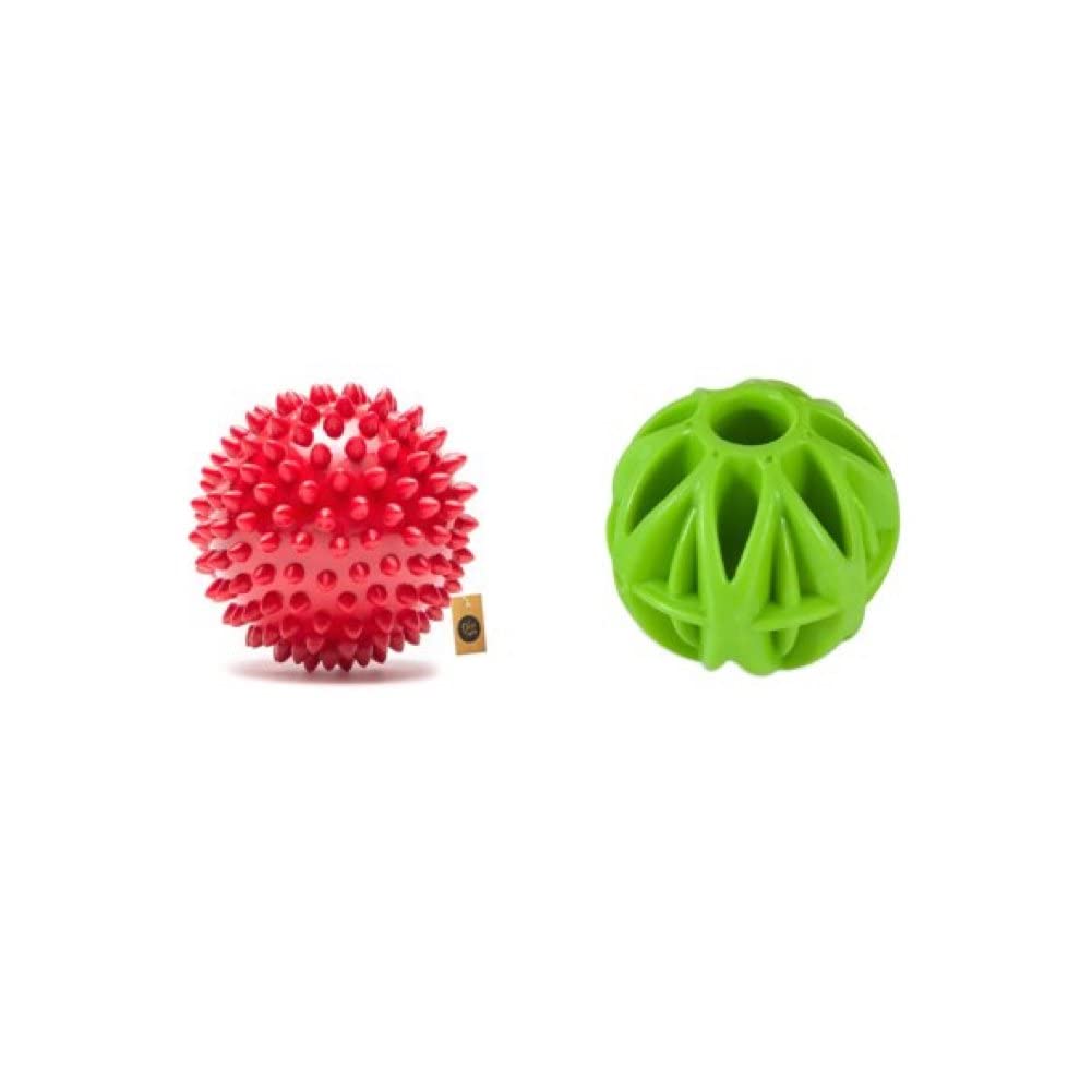 The Pets Company Rubber Dog Chew Toy Combo ( Dog Spike Ball 3+ Treat Big Ball Toy) | Ball Toys for Puppies & Small Dogs