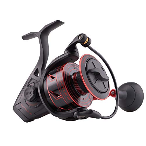 Penn Fishing Battle Iii Spinning Fishing Reel, Black Red, 6000 (Btliii6000Hs)