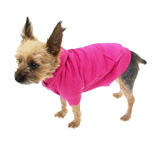 Zack & Zoey Basic Hoodie For Dogs, 12' Small, Raspberry Sorbet
