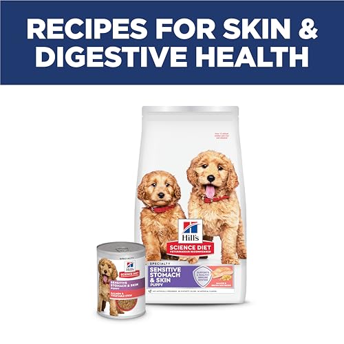 Hills Science Diet Sensitive Stomach & Skin, Puppy, Stomach & Skin Sensitivity Support, Dry Dog Food, Salmon & Brown Rice, 13 l
