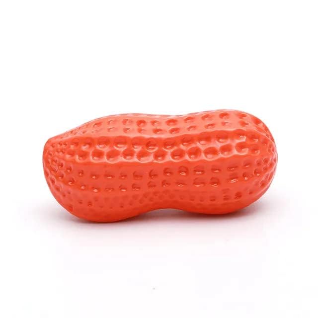 Woofy Durable And Soft Latex Rubber PeanutShape Rubber Toy With Squeaky Sound Interactive Pet Toy Ideal For Chewing And Playing
