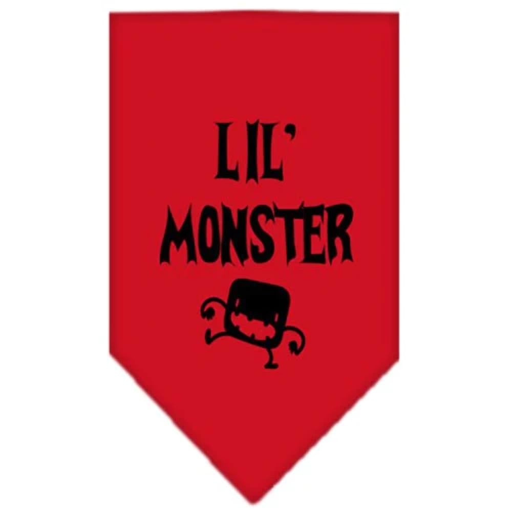Halloween Pet and Dog Bandana Screen Printed, Lil Monster Lime Green Small