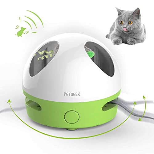 Petgeek Interactive Cat Toy, Hide Mouse Cat Toy With Squeaky Mouse, Electronic Automatic Cat Toys With Catnip Filled Hidey Mouse, Cat Toys Interactive For Indoor Cats Exercise & Game