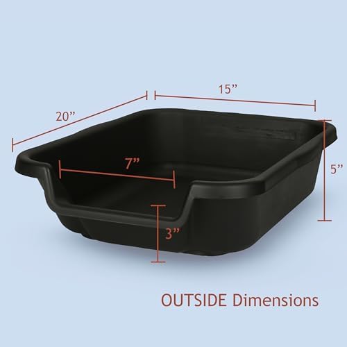 Kittygohere Senior Cat Litter Box 2 Pack, Small Black Low Entrance Kitty Litter Box, Sized For Cats Comfort, Perfect For Senior