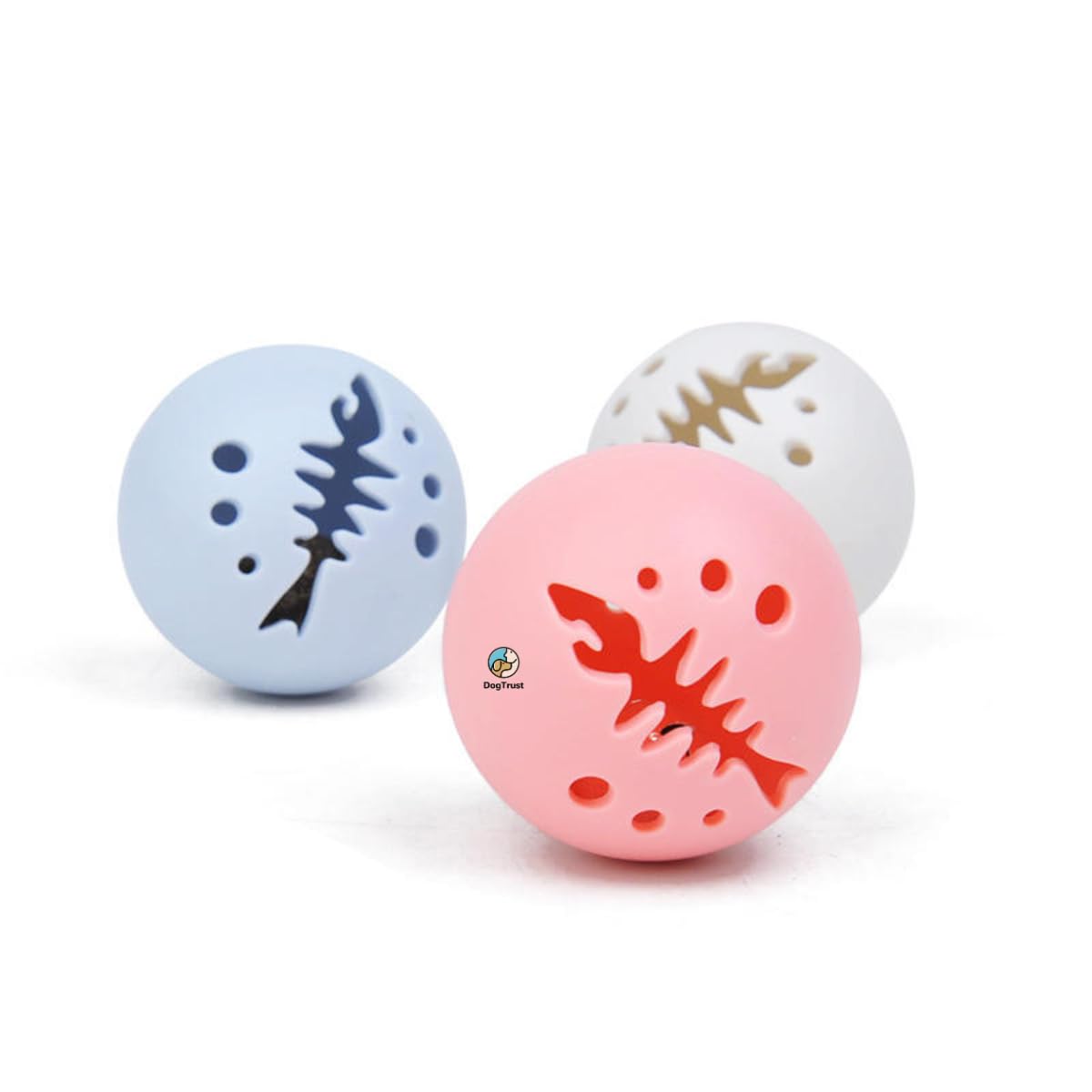 Dog Trust Cat Ball Toy Set | Led Flashing, Catnip Mint & Bell Sound Balls| Ideal For Indoor Chase & Chew Play (Pack Of 3)