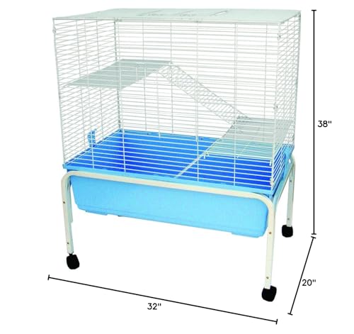 3 Levels Indoor Animal Cage Cat Ferret With Stand In Blue