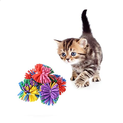 Stock Show 10Pcs 1.6' Funny Colorful Eva Flower Ball Foam Cat Toy Ball Cat Kitten Catch/Chase/Play Ball, Random Color