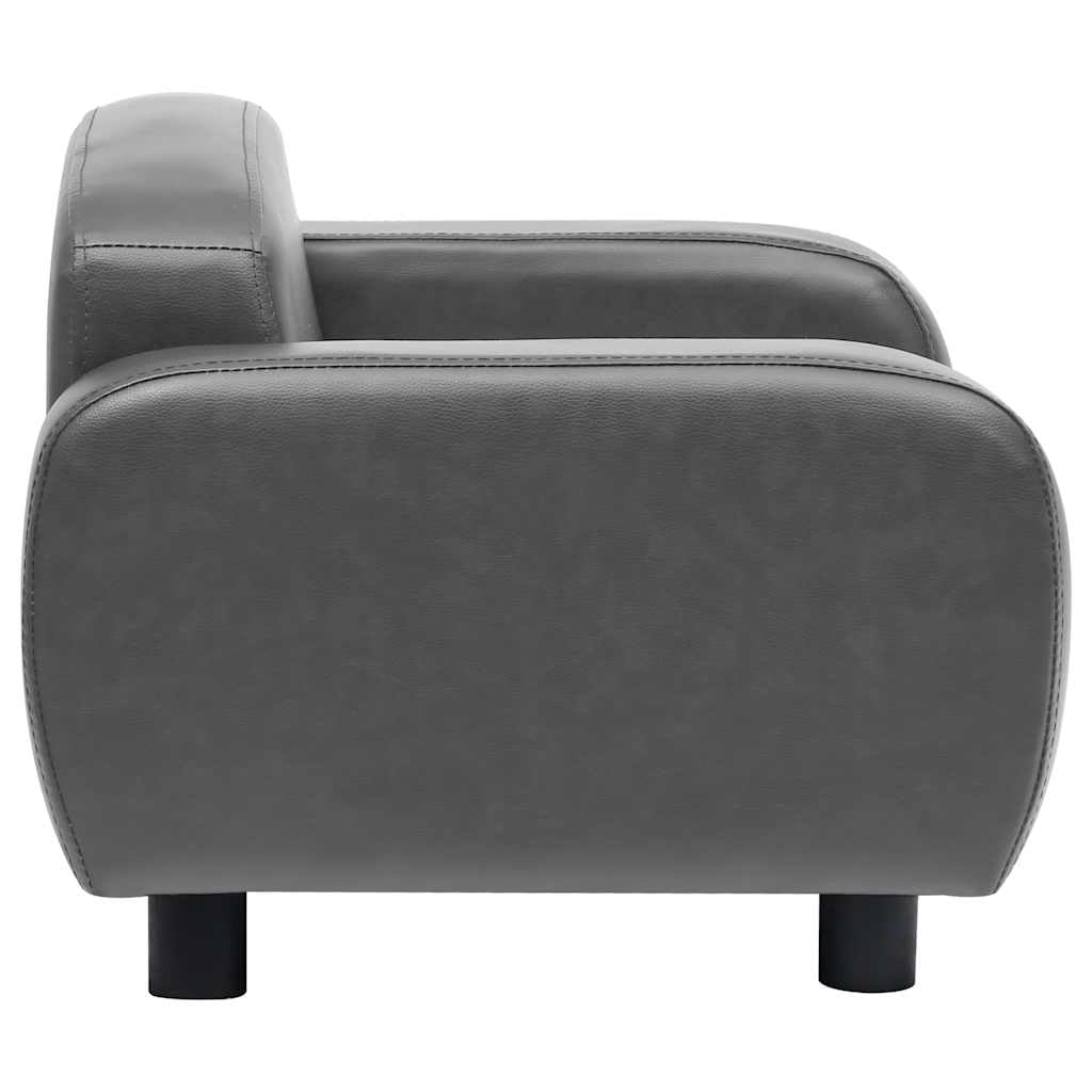 vidaXL Dog Sofa Gray 31.5x19.7x15.7 Faux Leather