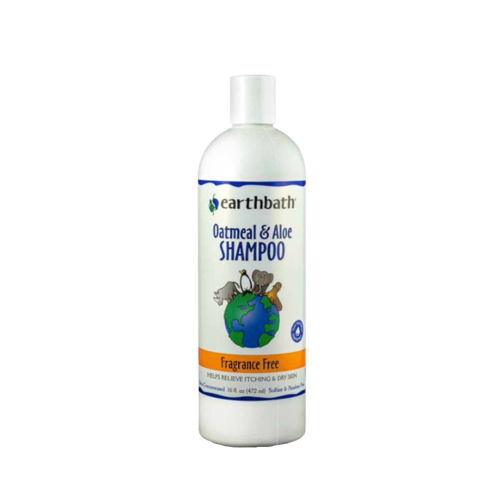 Earthbath, Oatmeal & Aloe Dog Shampoo - Oatmeal Shampoo For Dogs, Itchy, Dry Skin Relief, Dog Wash, Made In Usa, Cruelty Free, Fragrance Free Pet Shampoos - 16 Oz (1 Pack)