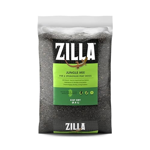 Zilla Pet Reptile Terrarium Substrate Bedding, Jungle Mix, For Frogs, Rainforest Geckos, Toads And Snakes, 8 Quart