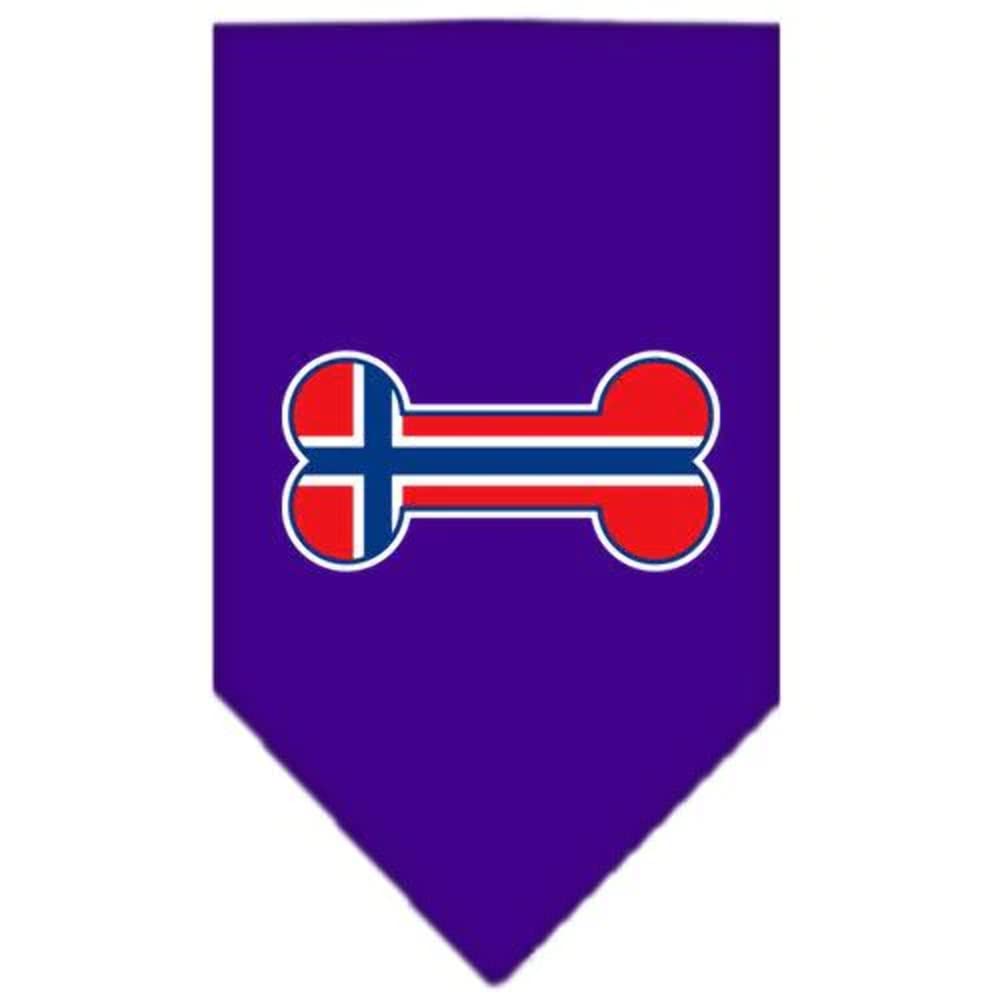 Mirage Pet Products Bone Flag Norway Screen Print Bandana for Pets, Small, Purple