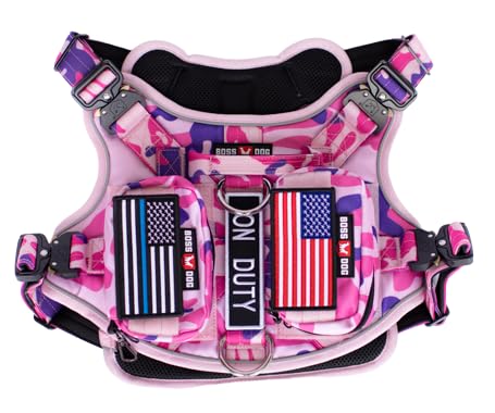 Boss Dog Tactical Harness, Pink Camo, Medium