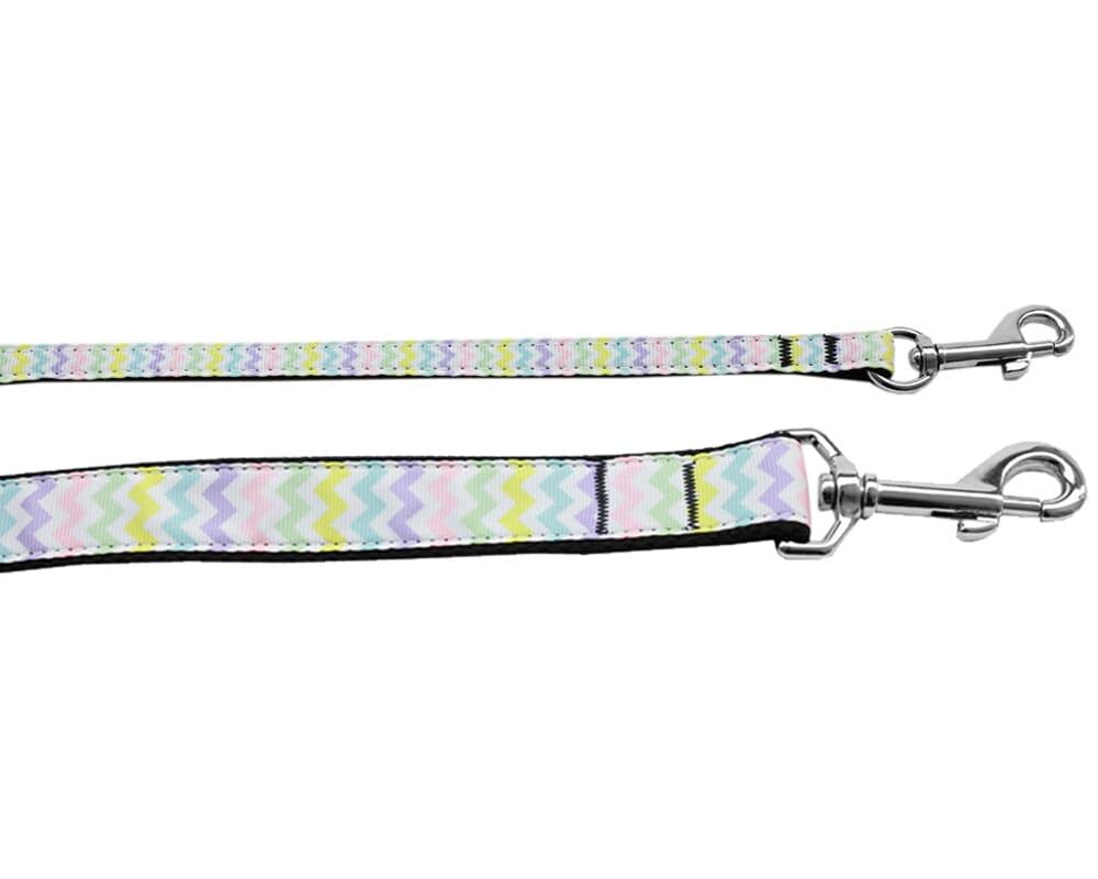 Pet Dog & Cat Nylon Collar or Leash, &quot;Spring Chevron&quot; MD Narrow Collar