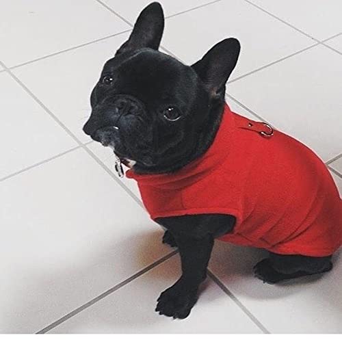 Gooby Fleece Vest Dog Sweater - Red, Medium - Warm Pullover Fleece Dog Jacket With O-Ring Leash - Winter Small Dog Sweater Coat - Cold Weather Dog Clothes For Small Dogs Boy Or Girl