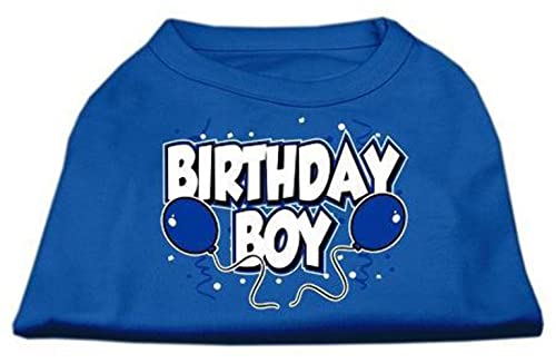 Mirage Pet Products 14-Inch Birthday Boy Screen Print Shirts, Large, Blue